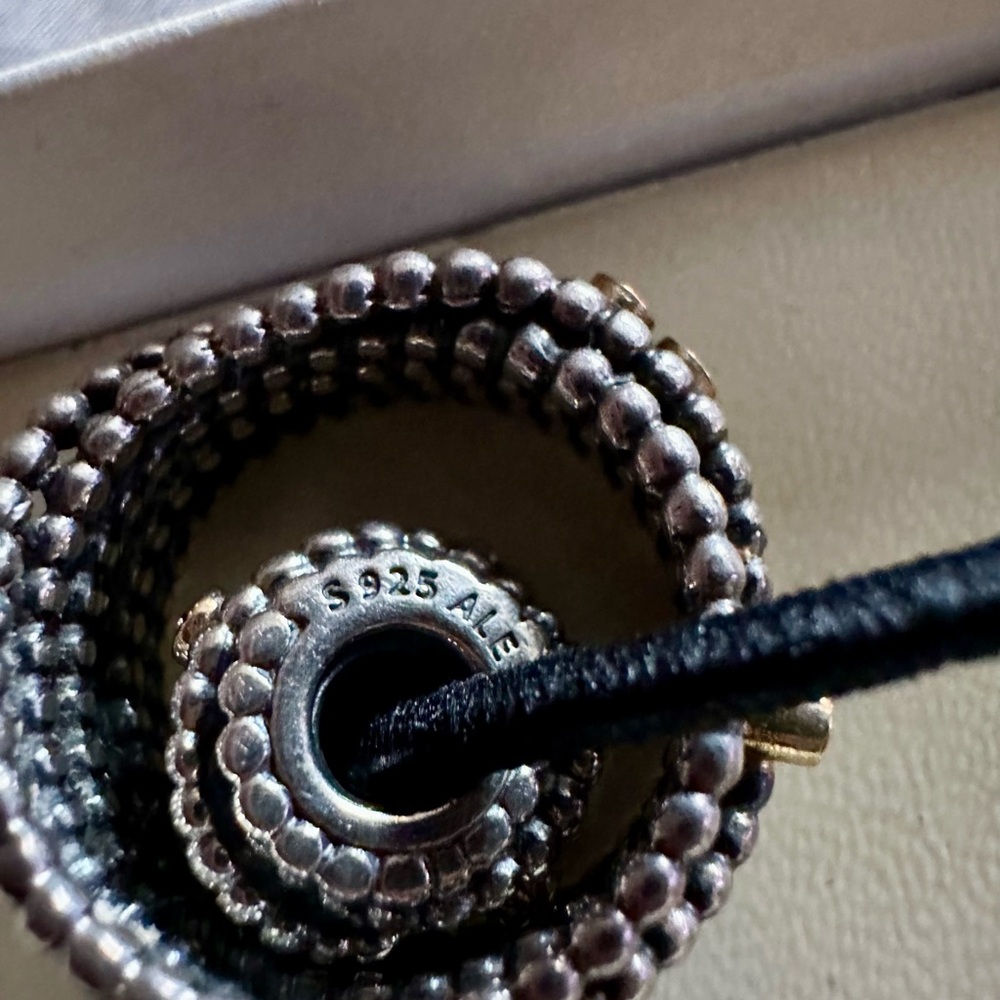 Retired‼️Pandora 14k Silver Diamonds Entangled Beauty Charm S925 ALE ‼️ - Picture 4 of 6